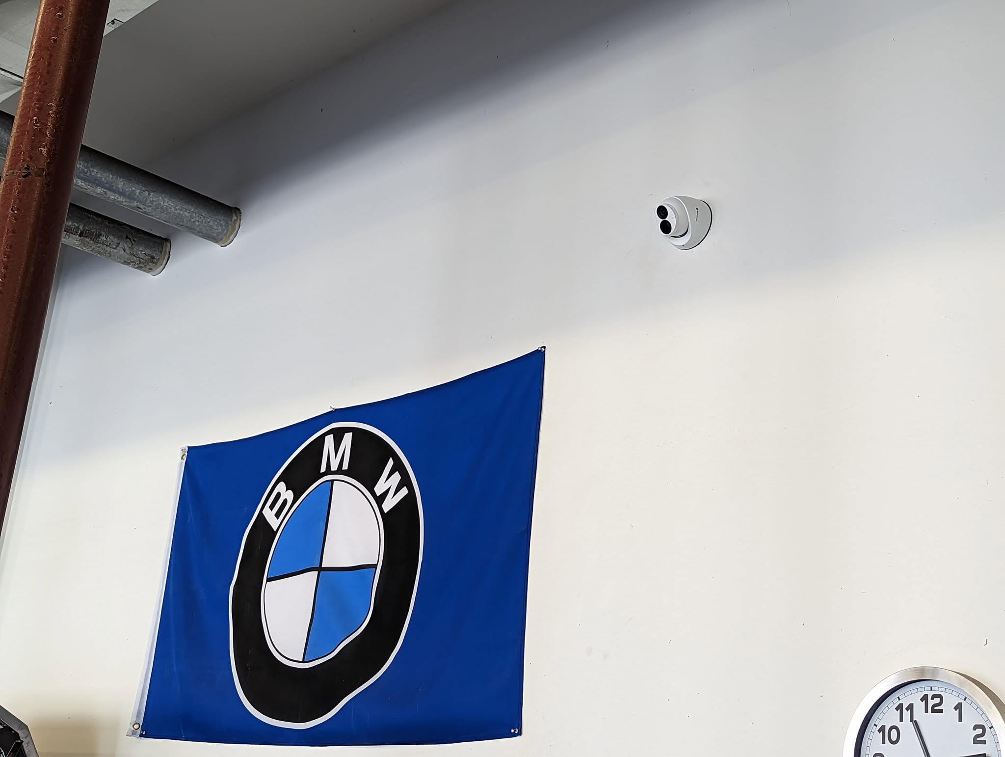 Security camera installed in a mechanic's garage in Franklin County