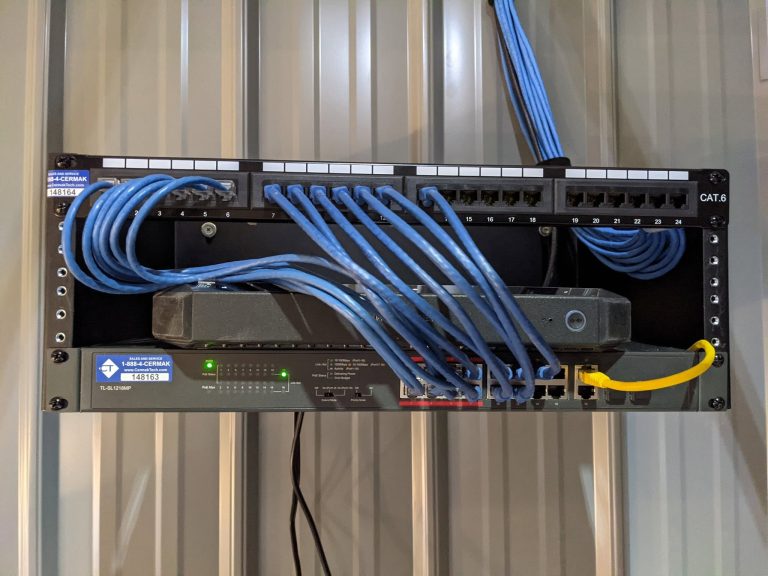 Business phone and network rack installed in Chambersburg