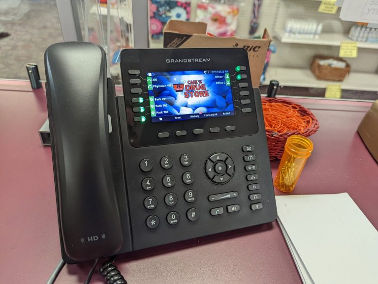 Business phone system installed at a drug store in Greencastle, Pennsylvania